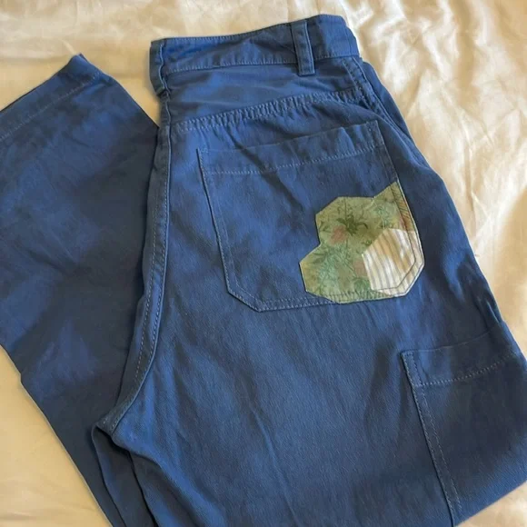 Christy Dawn Vibrant Blue Floral Trousers - Picture 8 of 11